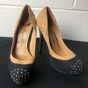 Studded toe heels